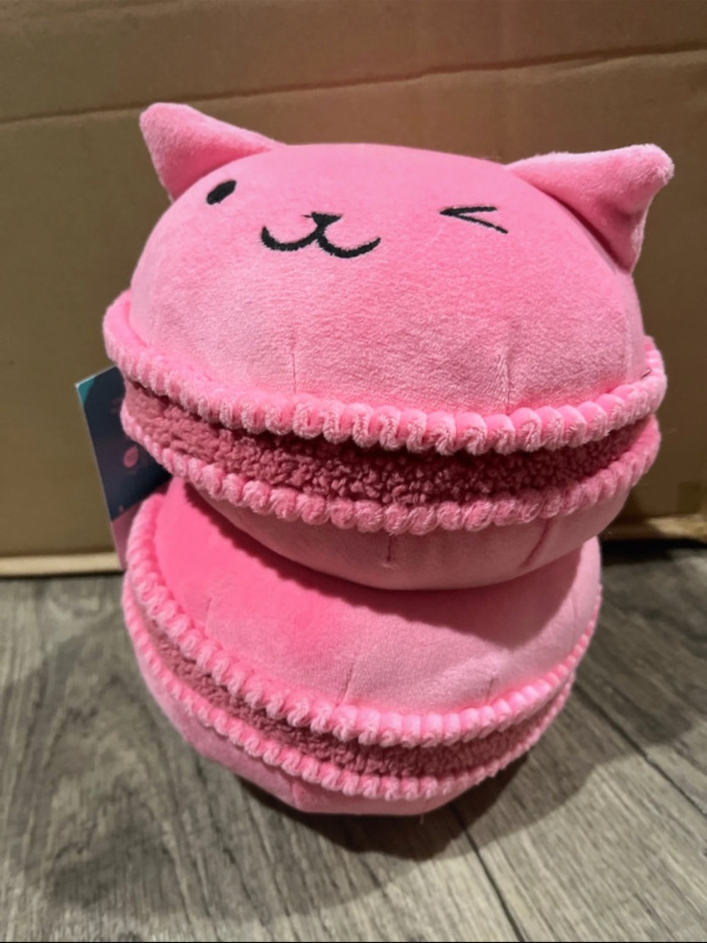 Pillowfort Hot Pink Plush Cat Macaron